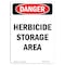 Signmission Safety Sign, OSHA Danger, 10" Height, Herbicide Storage Area, Portrait OS-DS-D-710-V-1972 - alternate 1